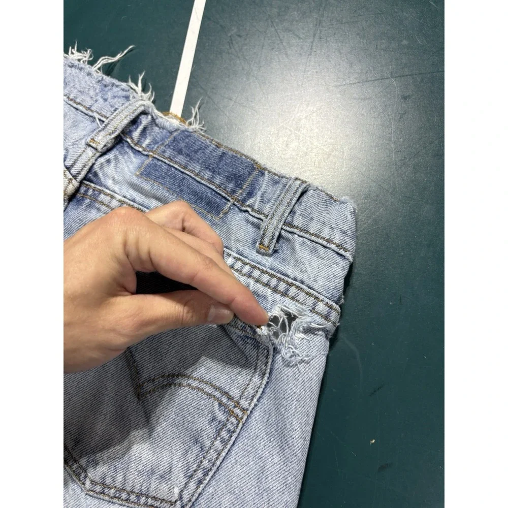 Vtg Levis 505 Orange Tab Jeans 30x29 Straight Leg Light Wash Distressed USA 90s